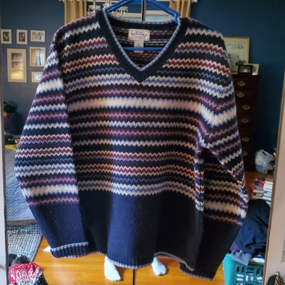 Sonoma red white and blue sweater size M - Picture 1 of 1